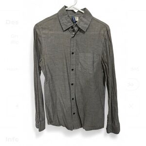 H&M Men's Charcoal Button-Down Shirt